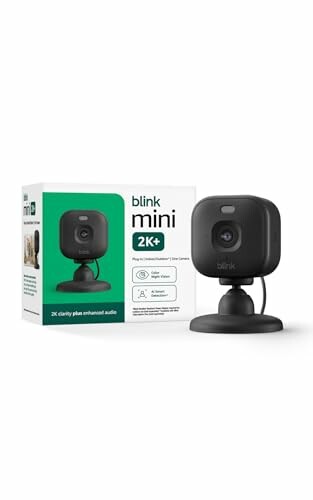 Blink Mini 2K+ camera with packaging