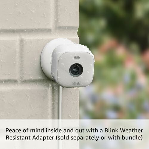 Outdoor Blink security camera mounted on a wall