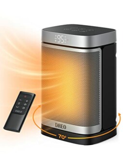 Dreo ceramic space heater with remote control and oscillation feature