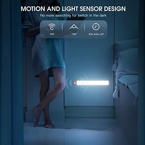 Motion and light sensor design with auto-off feature in dark room.