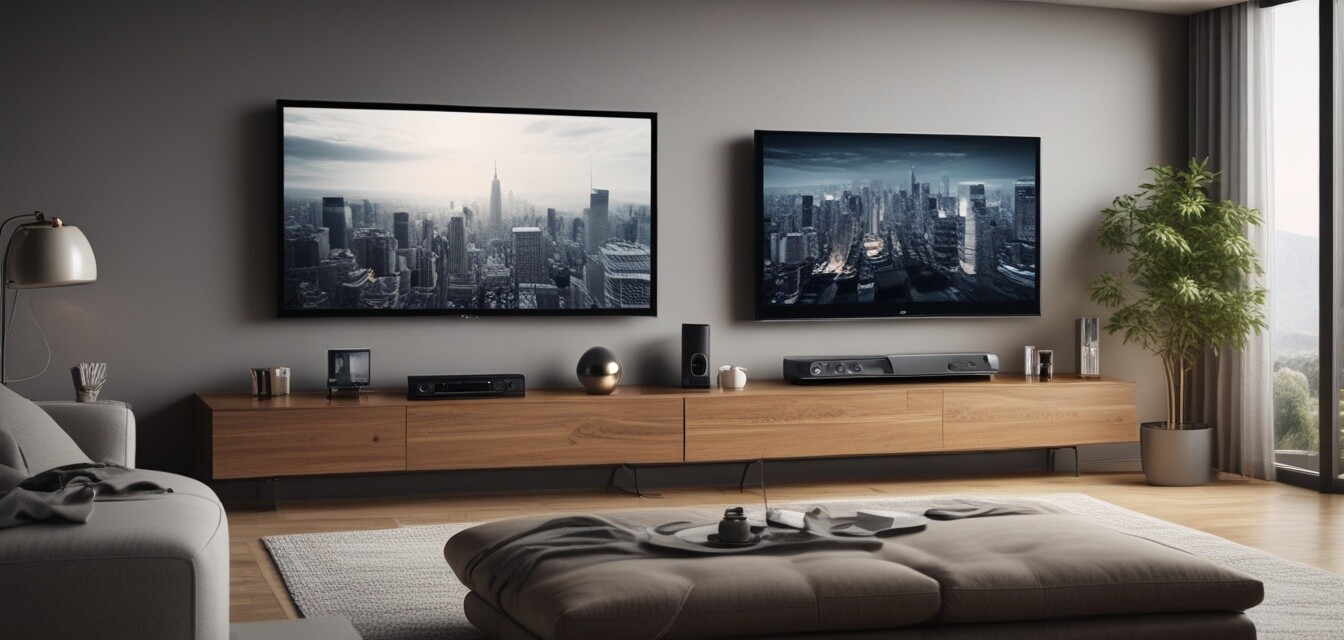 Smart entertainment system setup in a living room